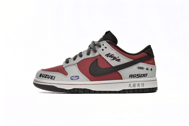 Men's Dunk Low Red/White Shoes 0415